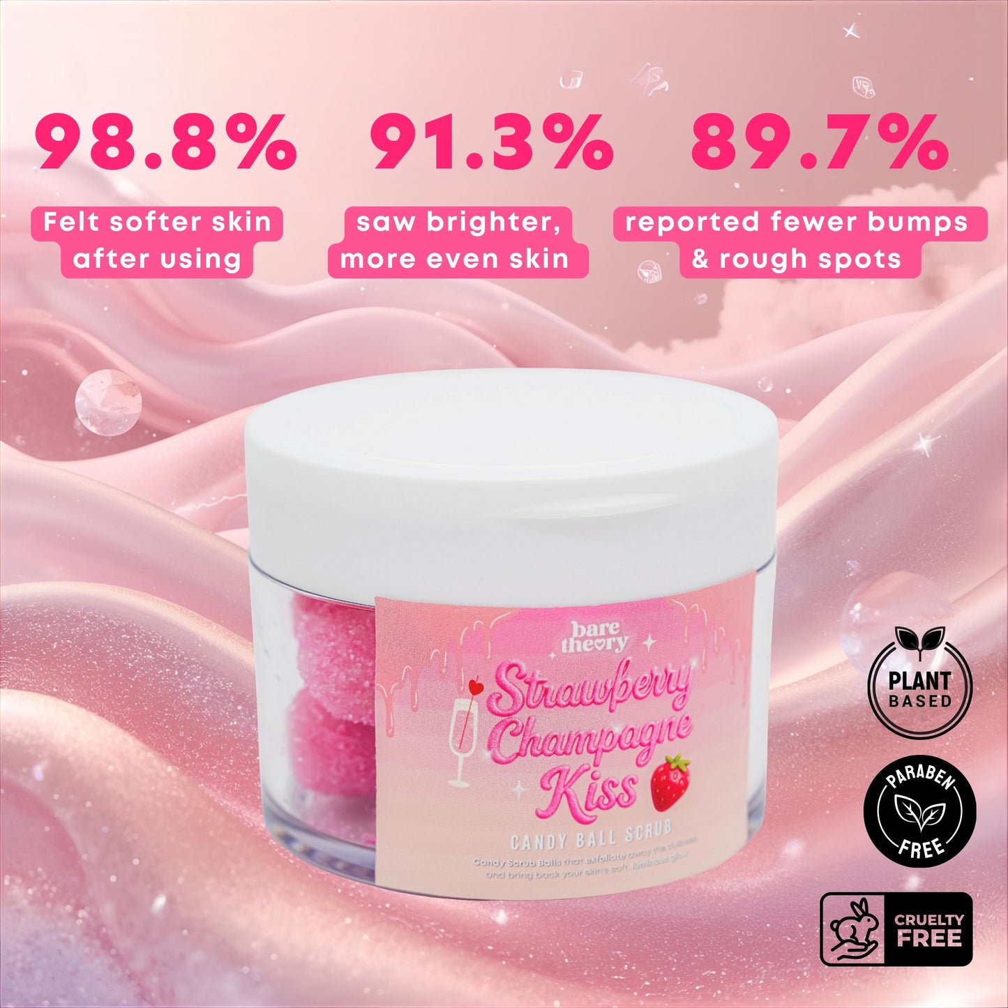 Strawberry Champagne Kiss Candy Body Scrub Balls
