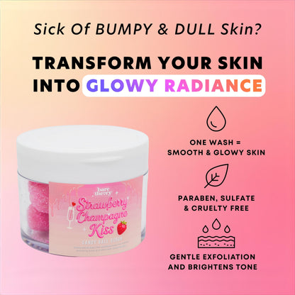 Strawberry Champagne Kiss Candy Body Scrub Balls