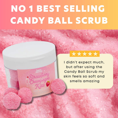 Strawberry Champagne Kiss Candy Body Scrub Balls